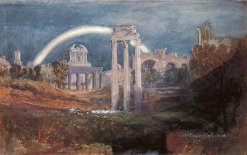 ジョセフ・マロード・ウィリアム・ターナー Painting - ローマ レインボー・ロマンティック・ターナーとのフォーラム